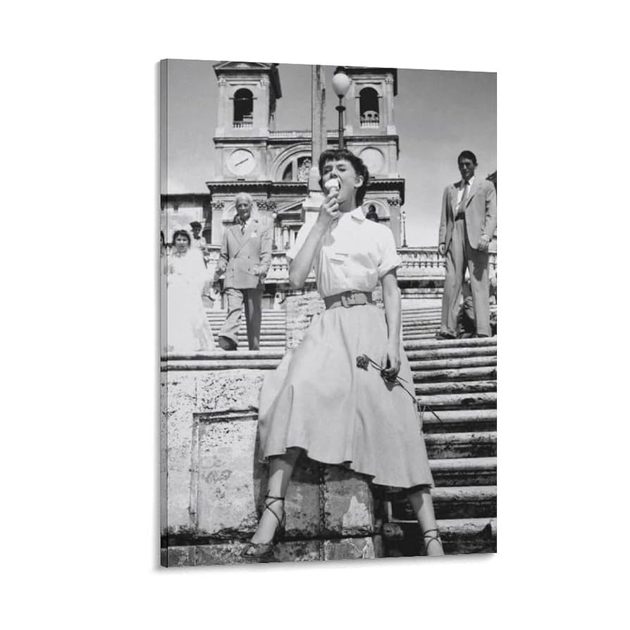 オードリー•ヘプバーン　ローマの休日　キャンバスボード Amazon.co.jp: 映画ローマの休日 オードリーヘップバーン グッズ